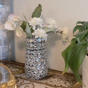 Clear small glass material vase rhinestone house decor, centerpiece events